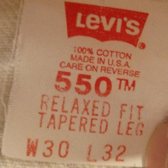 Levi's Vintage 80s Orange Tab Jeans Men 30x29 Beige 550 Relaxed Tapered Made USA - Picture 7 of 9